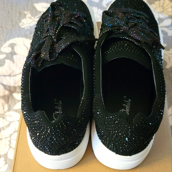 LaSheelah NWT Black Sparkly Sneakers Sz 8 - Picture 10 of 10